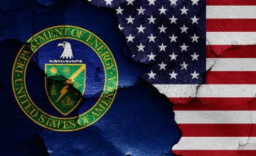 Department of energy logo and U.S. flag